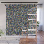 Layered Monstera - Blue Wall Mural Gallery Image 1