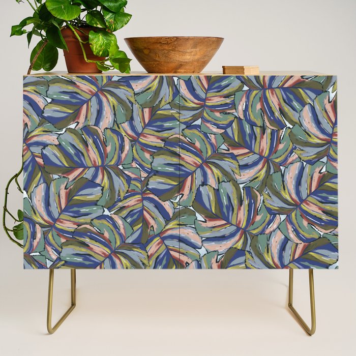 Layered Monstera - Blue Credenza Gallery Image 1