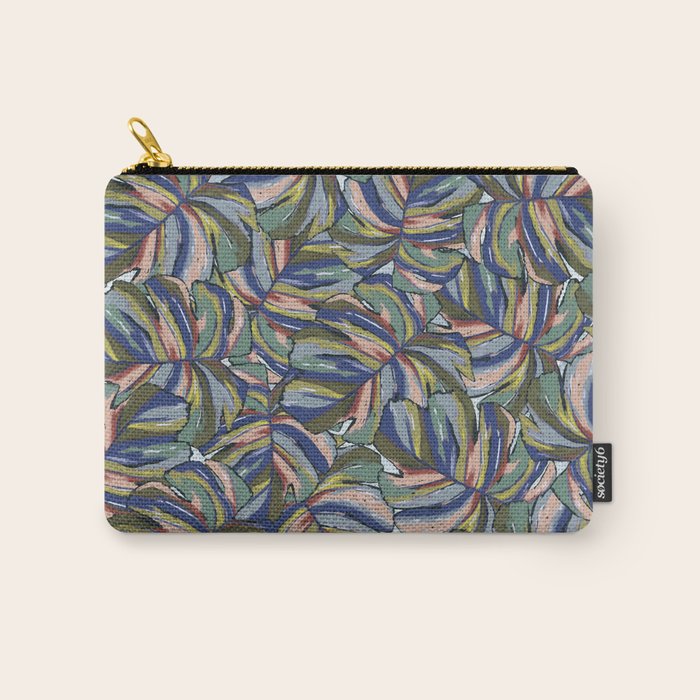 Layered Monstera - Blue Carry All Pouch Gallery Image 1