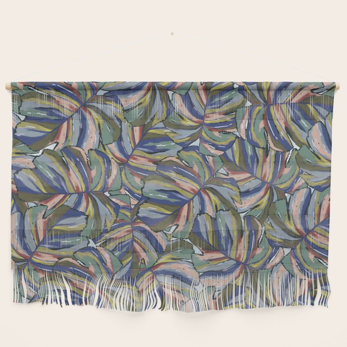 Layered Monstera - Blue Wall Hanging Gallery Image 1