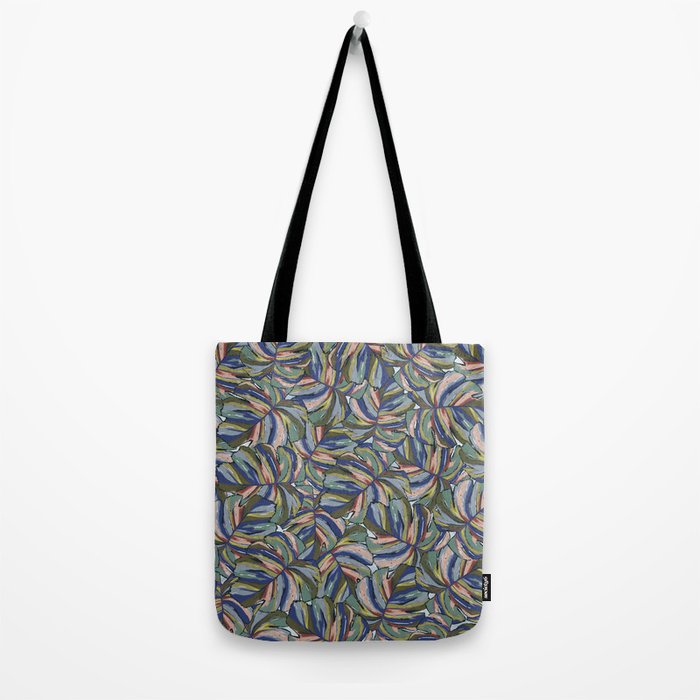Layered Monstera - Blue Tote Bag Gallery Image 2