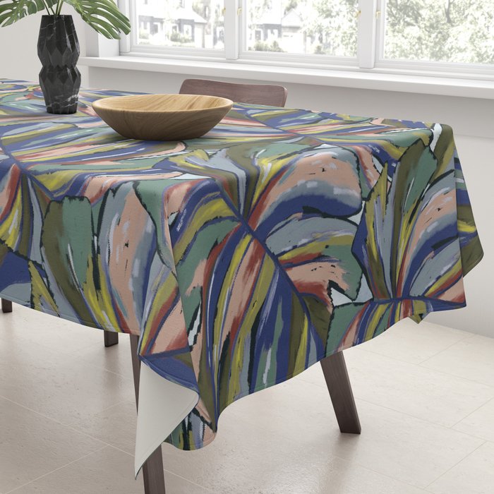 Layered Monstera - Blue Tablecloth Gallery Image 3