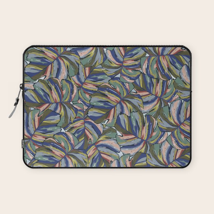 Layered Monstera - Blue Laptop Sleeve Gallery Image 1