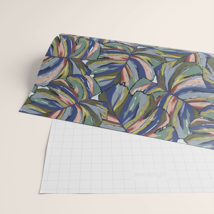 Layered Monstera - Blue Wrapping Paper Gallery Image 2