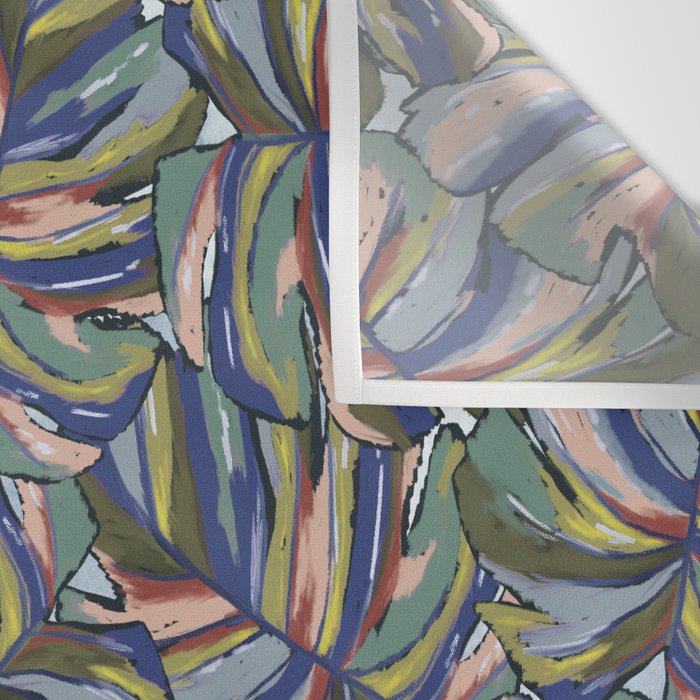 Layered Monstera - Blue Wall Tapestry Gallery Image 3