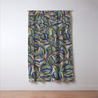 Layered Monstera - Blue Window Curtain Gallery Image 3