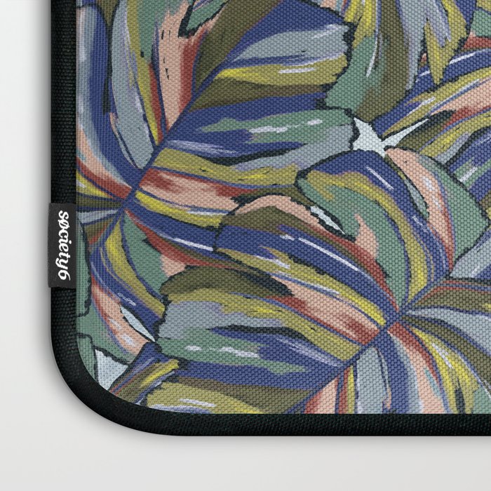Layered Monstera - Blue Laptop Sleeve Gallery Image 3