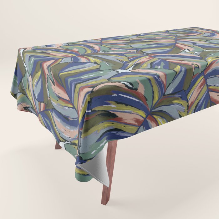 Layered Monstera - Blue Tablecloth Gallery Image 1
