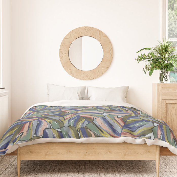 Layered Monstera - Blue Duvet Cover Gallery Image 3