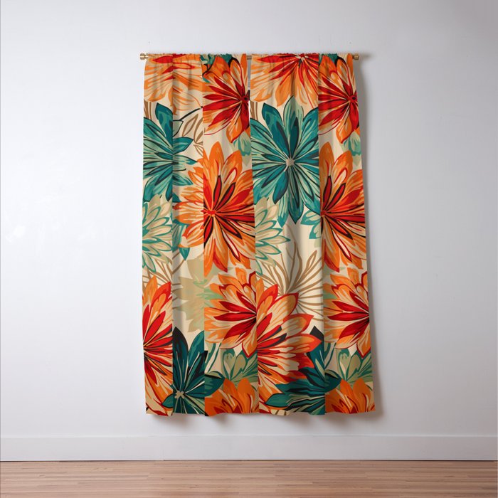 Floral Summer in Vibrant Blooms Window Curtain Gallery Image 3
