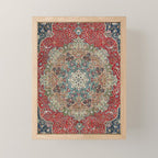 Antique Red Blue Black Persian Carpet Print Mini Art Print Gallery Image 1
