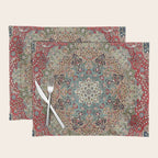 Antique Red Blue Black Persian Carpet Print Placemat Gallery Image 1