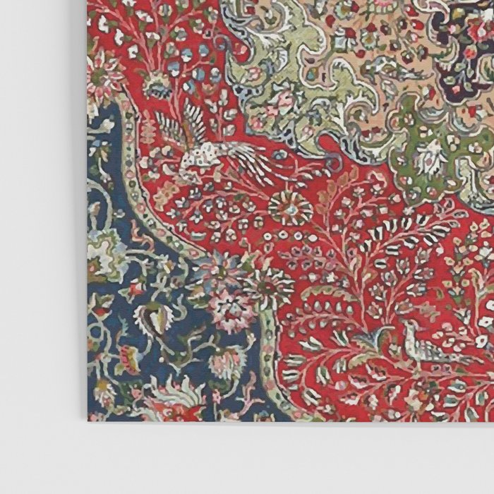 Antique Red Blue Black Persian Carpet Print Poster Gallery Image 3
