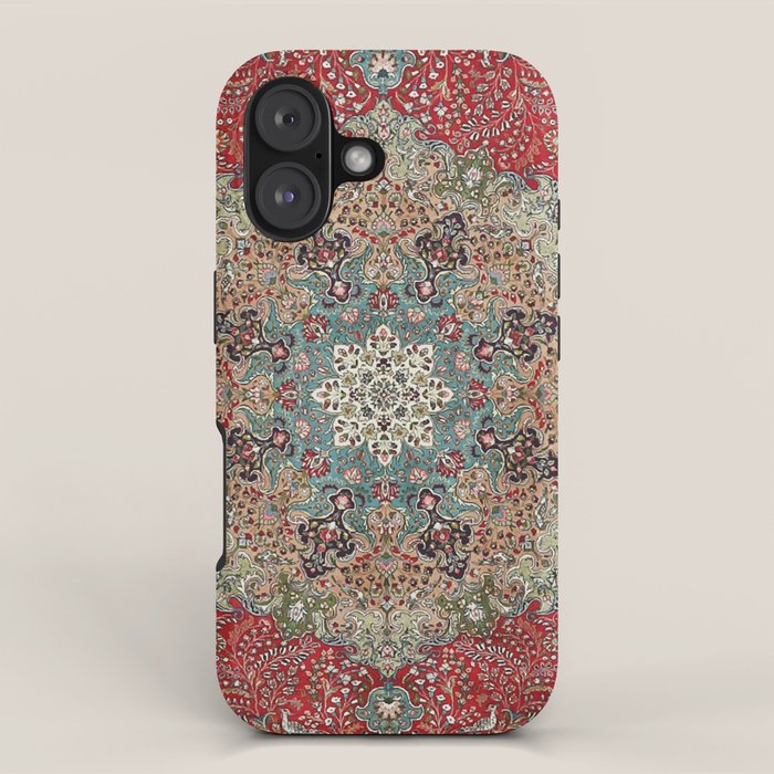 Antique Red Blue Black Persian Carpet Print iPhone Case Gallery Image 1