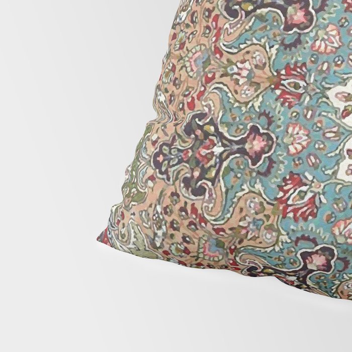 Antique Red Blue Black Persian Carpet Print Pillow Sham Gallery Image 4