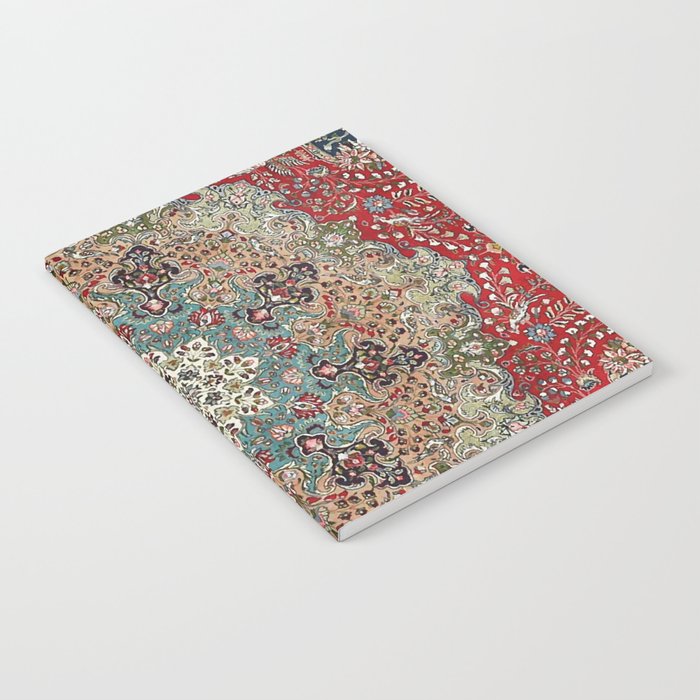 Antique Red Blue Black Persian Carpet Print Notebook Gallery Image 1