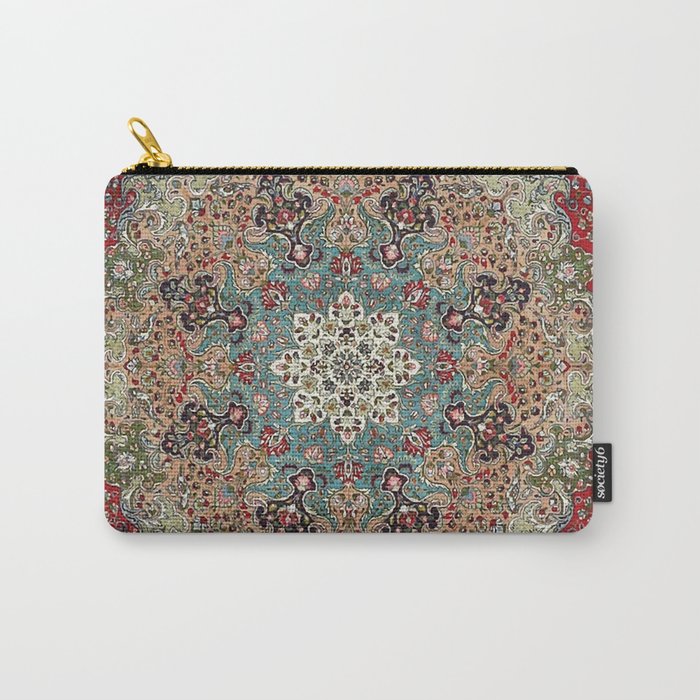 Antique Red Blue Black Persian Carpet Print Carry All Pouch Gallery Image 1