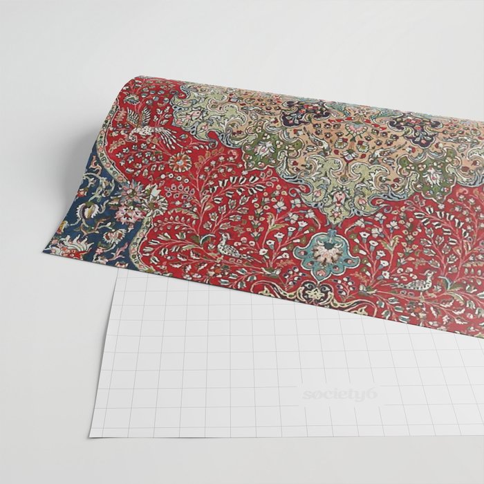 Antique Red Blue Black Persian Carpet Print Wrapping Paper Gallery Image 2
