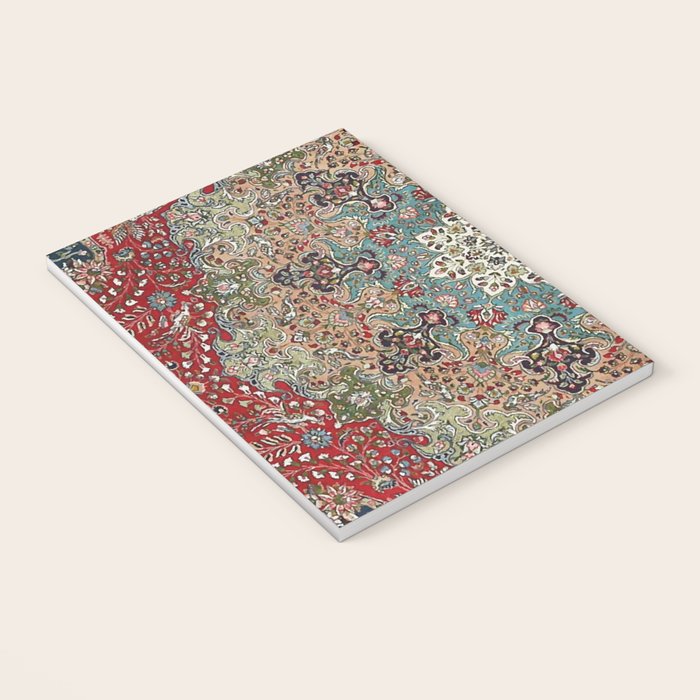 Antique Red Blue Black Persian Carpet Print Notebook Gallery Image 3