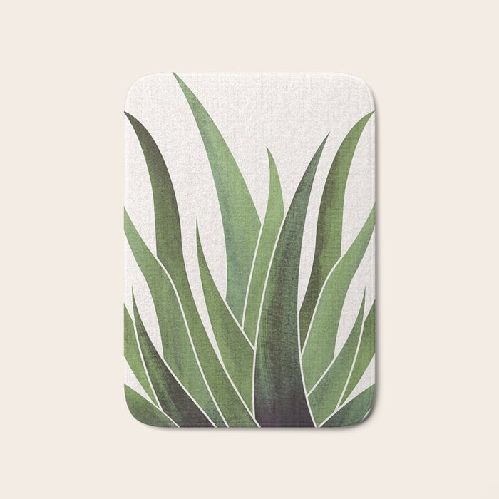 Desert Agave Succulent Illustration Bath Mat Gallery Image 1