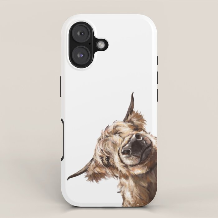 Sneaky Highland Cow iPhone Case Gallery Image 1