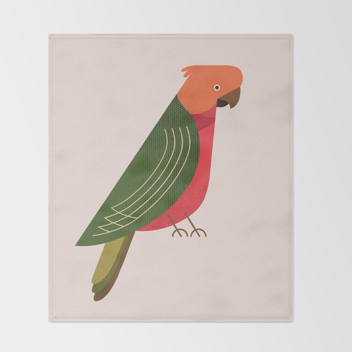 Whimsy Australian King Parrot Throw Blanket Gallery Image 2