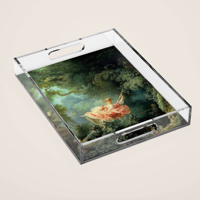 The Swing Painting By Jean-Honoré Fragonard Acrylic Tray Gallery Image 1