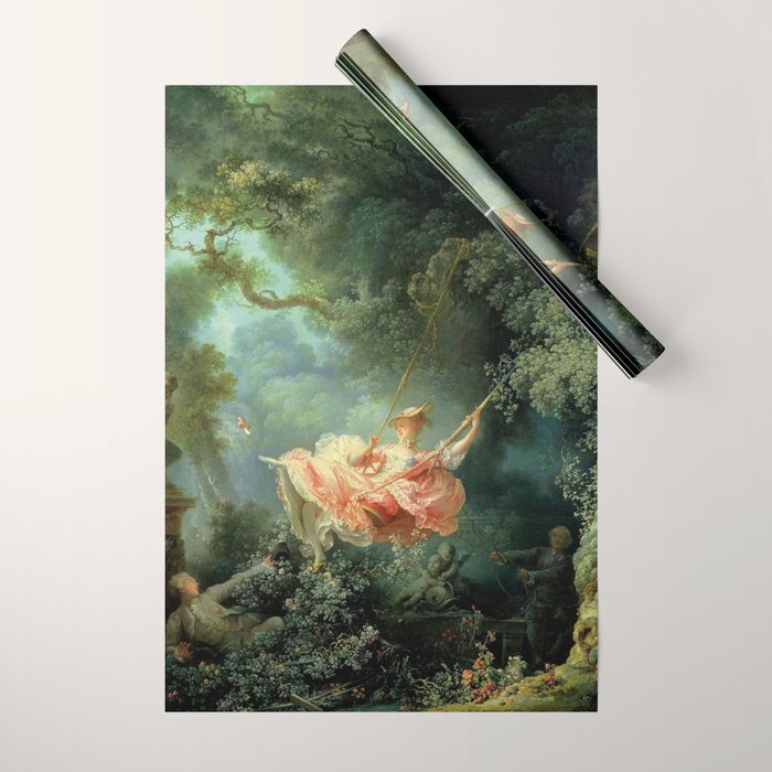 The Swing Painting By Jean-Honoré Fragonard Wrapping Paper Gallery Image 1