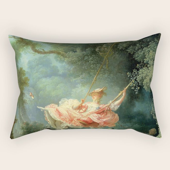 The Swing Painting By Jean-Honoré Fragonard Rectangular Pillow Gallery Image 2