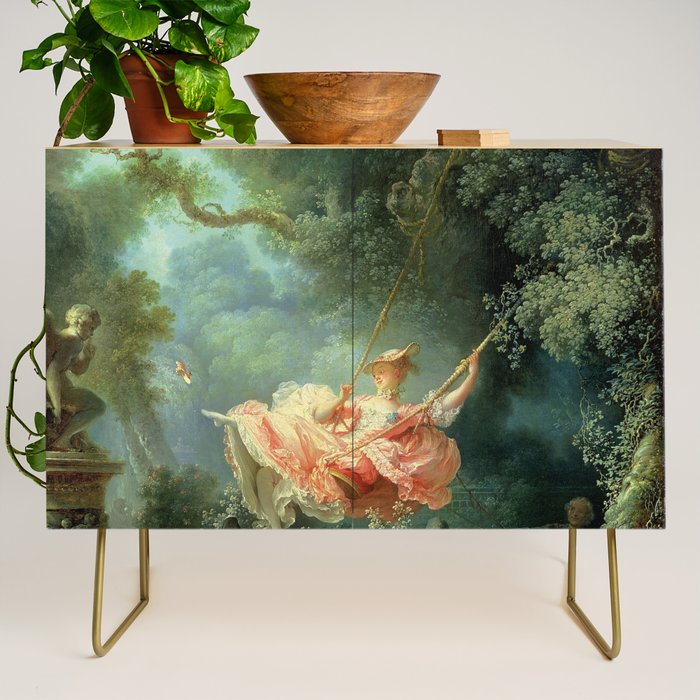The Swing Painting By Jean-Honoré Fragonard Credenza Gallery Image 1