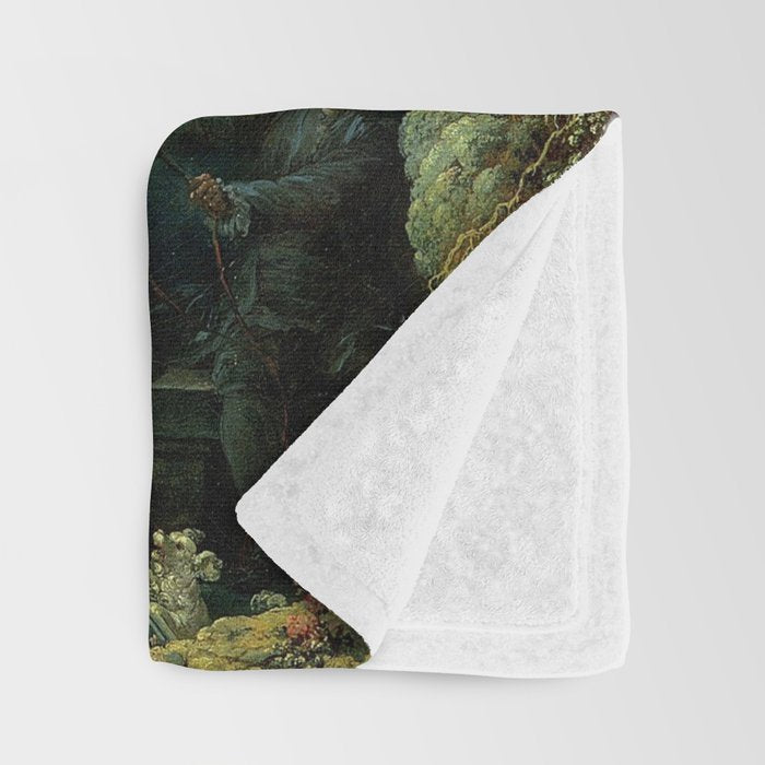 The Swing Painting By Jean-Honoré Fragonard Throw Blanket Gallery Image 3