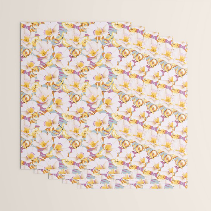 Lemons among the exotic flowers 4 Wrapping Paper Gallery Image 3