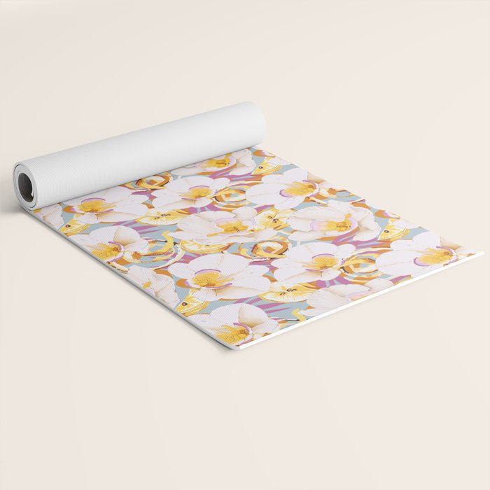 Lemons among the exotic flowers 4 Yoga Mat Gallery Image 2