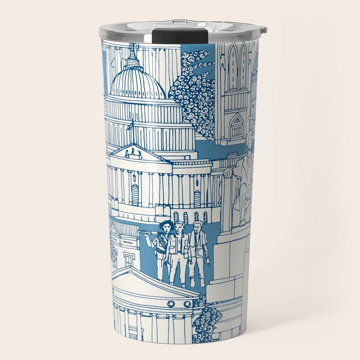 Washington DC toile blue Travel Mug Gallery Image 1