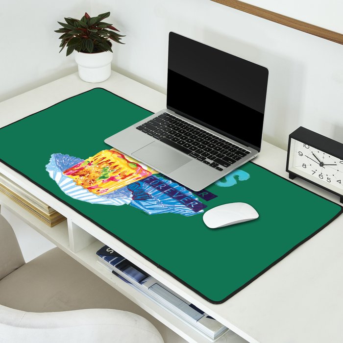 Pisces Chill Vibes in Chive Green | Zodiac Series  Desk Mat Gallery Image 2