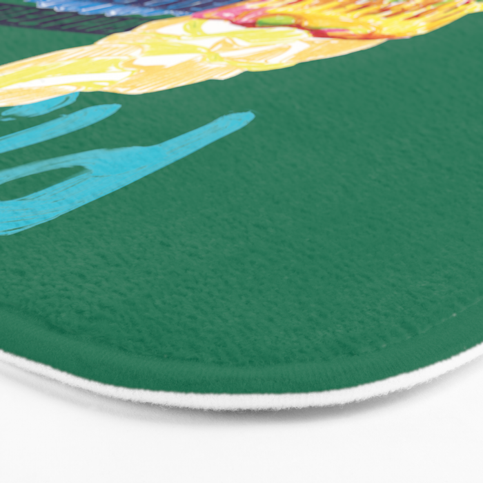 Pisces Chill Vibes in Chive Green | Zodiac Series  Bath Mat Gallery Image 3