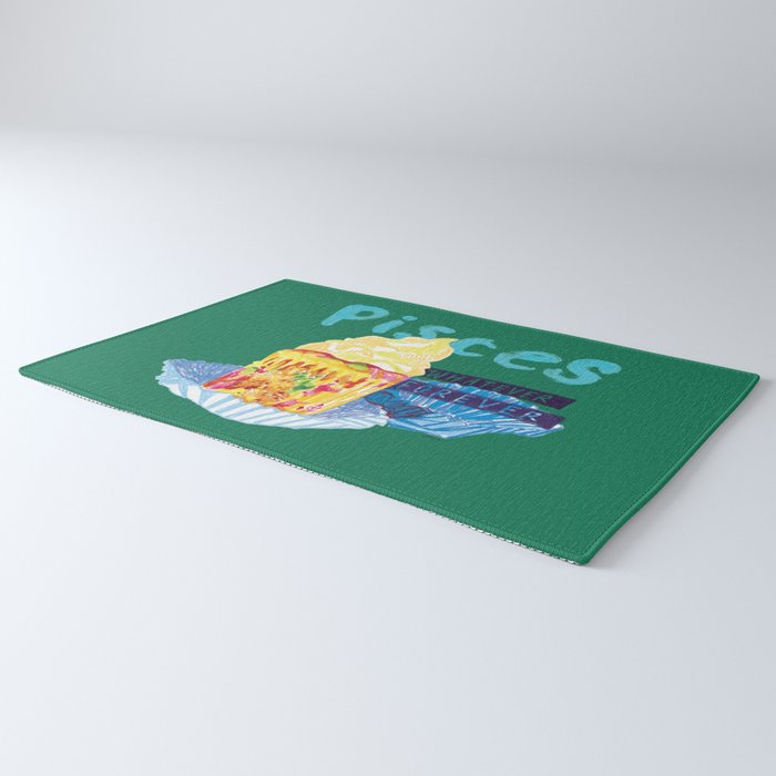 Pisces Chill Vibes in Chive Green | Zodiac Series  Rug Gallery Image 3