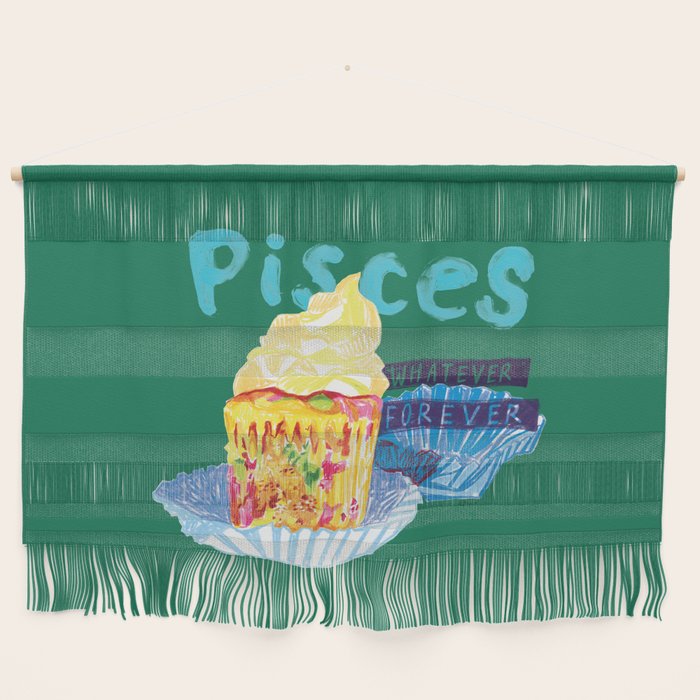 Pisces Chill Vibes in Chive Green | Zodiac Series  Wall Hanging Gallery Image 1