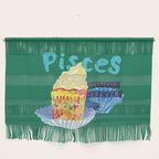 Pisces Chill Vibes in Chive Green | Zodiac Series  Wall Hanging Gallery Image 1
