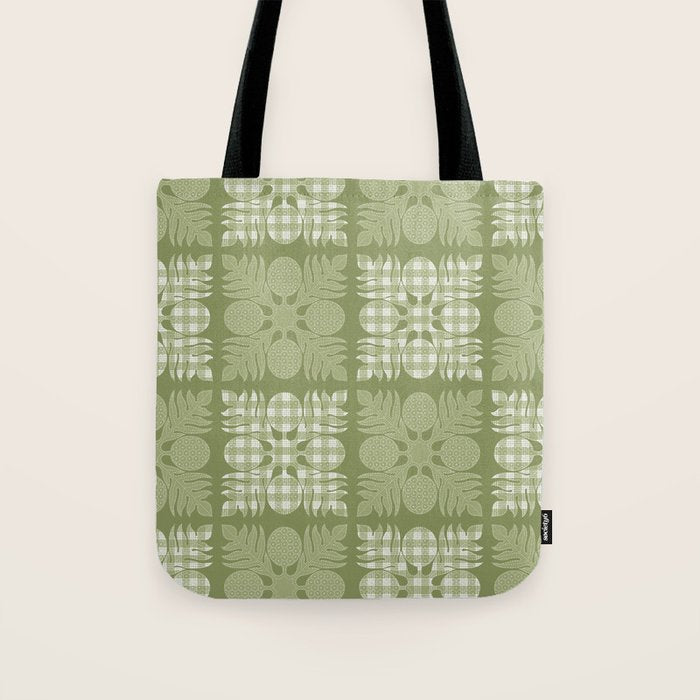 Ulu Sage Palaka Quilt Tote Bag Gallery Image 1