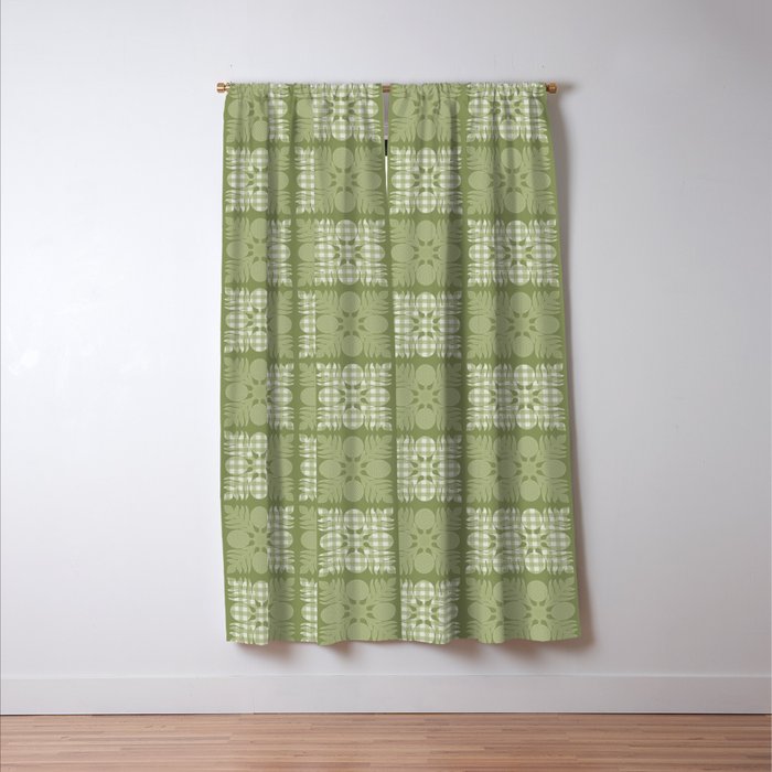 Ulu Sage Palaka Quilt Window Curtain Gallery Image 3
