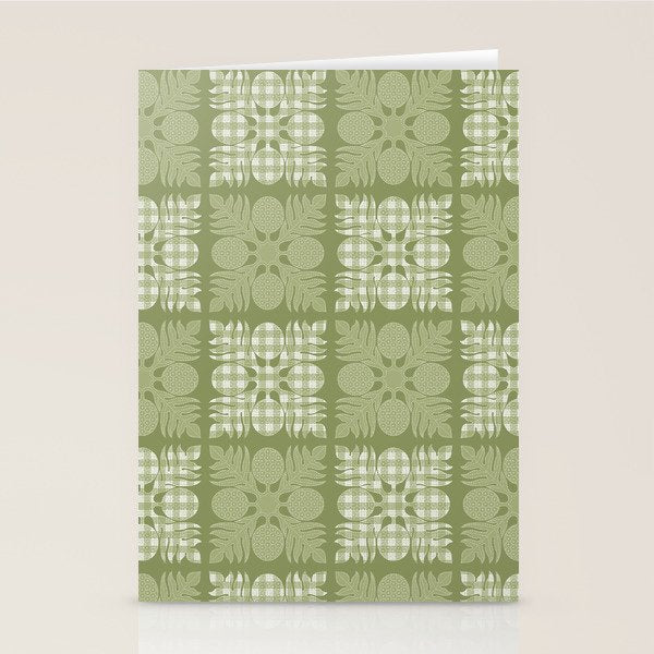 Ulu Sage Palaka Quilt Stationery Card Gallery Image 1