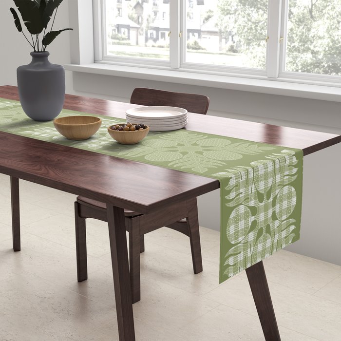 Ulu Sage Palaka Quilt Table Runner Gallery Image 2