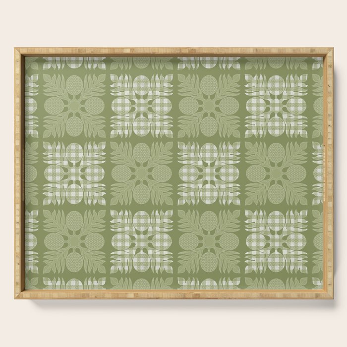 Ulu Sage Palaka Quilt Serving Tray Gallery Image 1