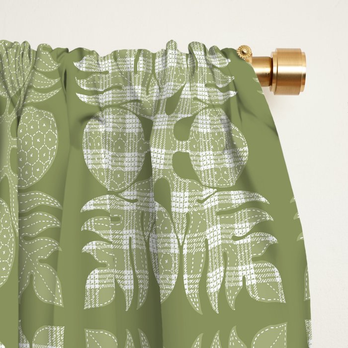 Ulu Sage Palaka Quilt Window Curtain Gallery Image 2