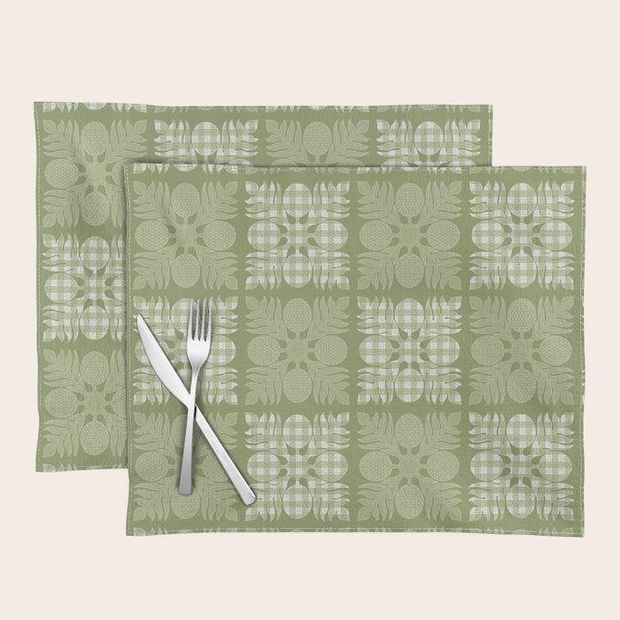 Ulu Sage Palaka Quilt Placemat Gallery Image 1