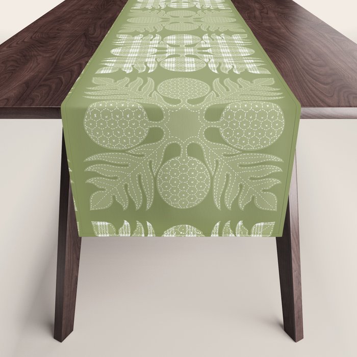 Ulu Sage Palaka Quilt Table Runner Gallery Image 1