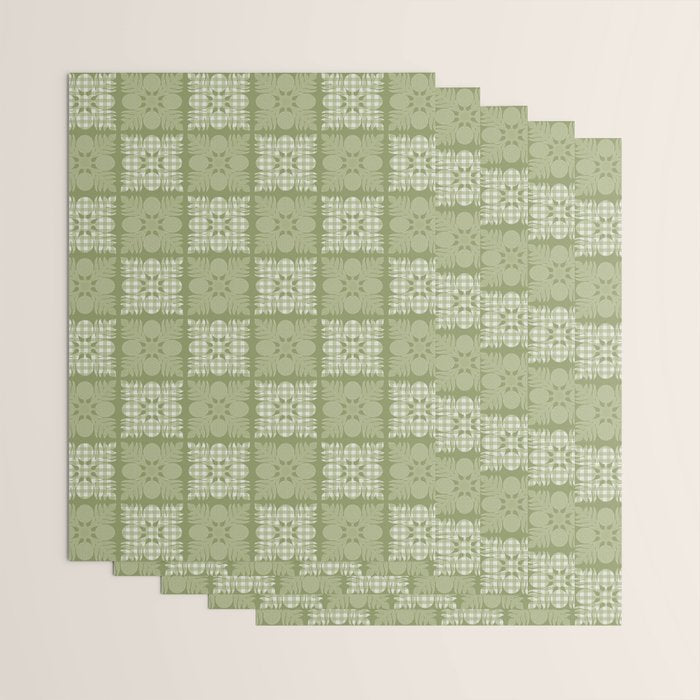Ulu Sage Palaka Quilt Wrapping Paper Gallery Image 3