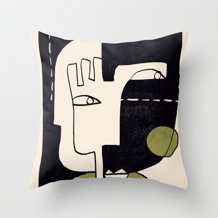 Abstract Face 55/2 Throw Pillow Gallery Image 6
