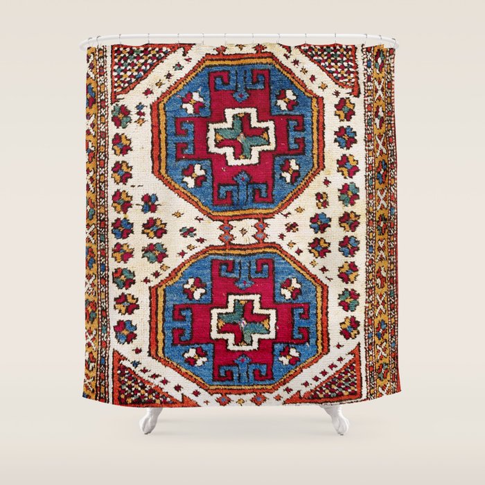 Kozak Bergama Turkish  Antique Rug Print Shower Curtain Gallery Image 1